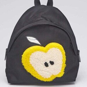 Fendi Black Nylon and Shearling Mini Backpack Bag